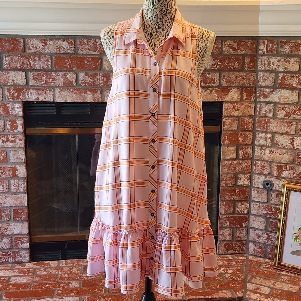 MAEVE BY ANTHROPOLOGY PINK AND ORANGE Size M DRESS - Picture 6 of 6
